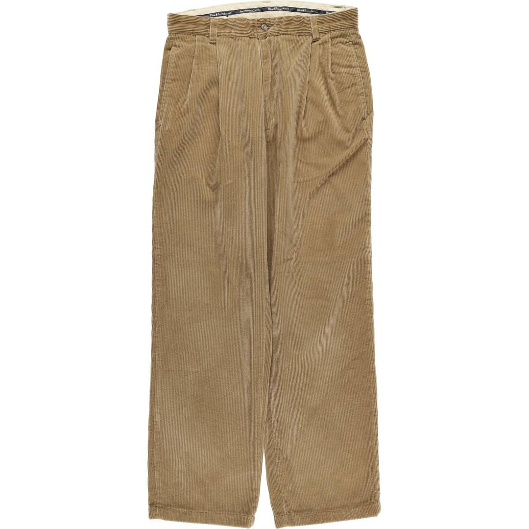 Ralph Lauren Polo Ralph Lauren Two-pleat Corduroy Pants Men's Size W30 cotton Beige type Vintage Second Hand