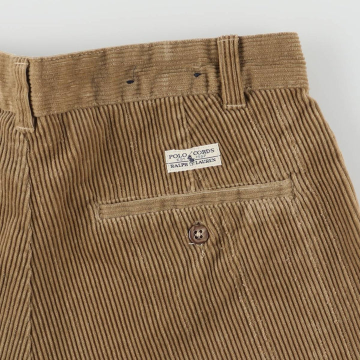 Ralph Lauren Polo Ralph Lauren Two-pleat Corduroy Pants Men's Size W30 cotton Beige type Vintage Second Hand