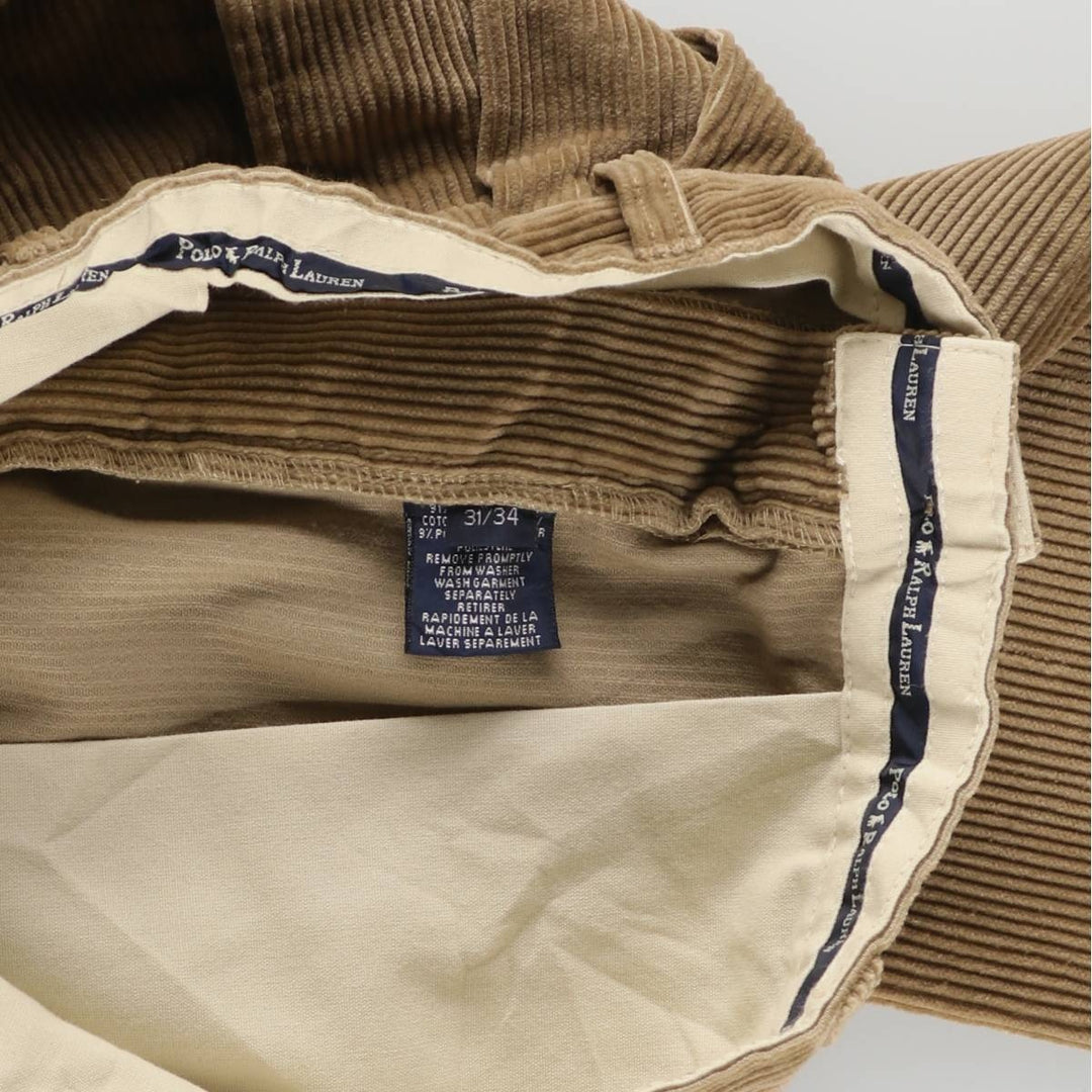 Ralph Lauren Polo Ralph Lauren Two-pleat Corduroy Pants Men's Size W30 cotton Beige type Vintage Second Hand