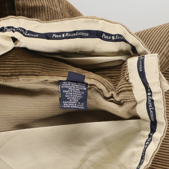 Ralph Lauren Polo Ralph Lauren Two-pleat Corduroy Pants Men's Size W30 cotton Beige type Vintage Second Hand
