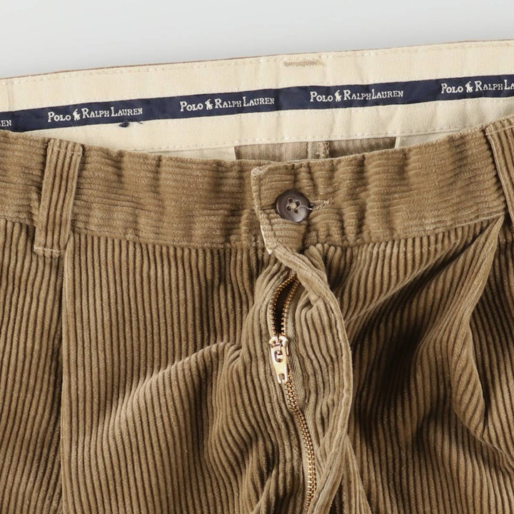 Ralph Lauren Polo Ralph Lauren Two-pleat Corduroy Pants Men's Size W30 cotton Beige type Vintage Second Hand