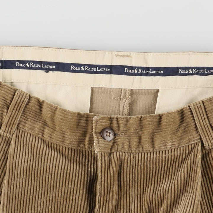 Ralph Lauren Polo Ralph Lauren Two-pleat Corduroy Pants Men's Size W30 cotton Beige type Vintage Second Hand