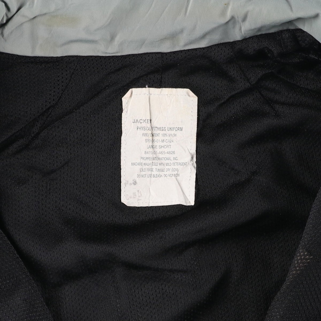 Authentic US Army PFU training jacket, nylon jacket, made in the USA, size LARGE/SHORT, men's size L (2000s) Nylon gray type Vintage Second Hand