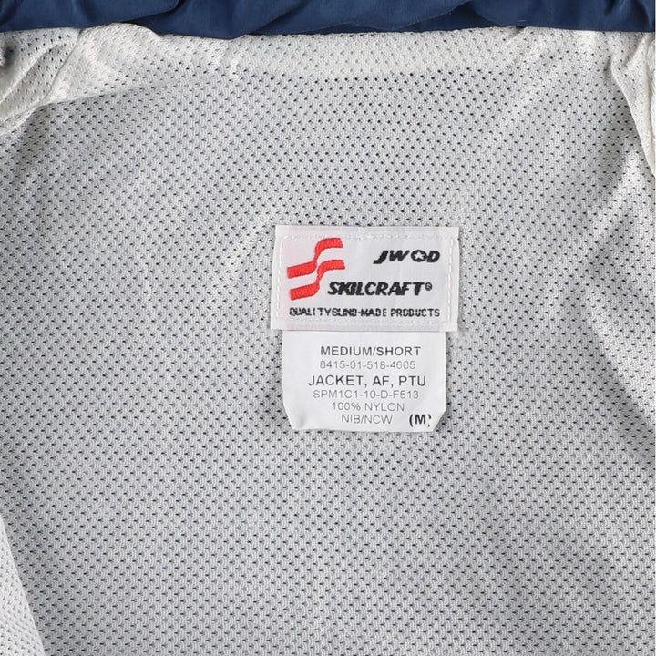 Genuine US military USAIR FORCE SKILCRAFT PTU training jacket, nylon jacket, made in USA, MEDIUM Nylon navy blue type Vintage Second Hand