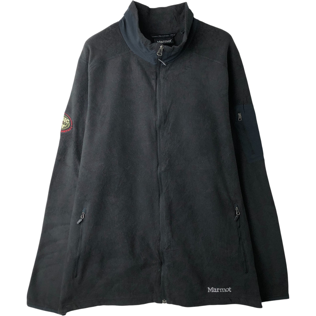 2000'S Marmot fleece jacket, men's size XL polyester black type Vintage Second Hand
