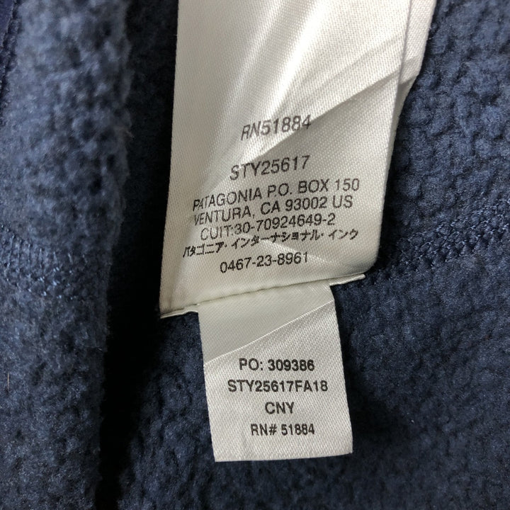 Patagonia Better Sweater Pullover 25617FA18 Half-Zip Fleece Pullover, Men's XL (approx.) polyester navy blue type Vintage Second Hand