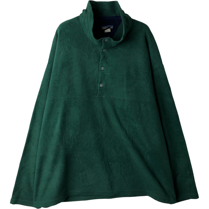 90s-00'S Patagonia Half-Snap Fleece Top, Made in USA, Men's Size L polyester green type Vintage Second Hand