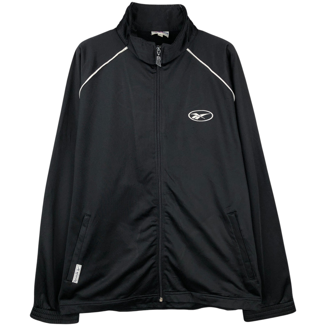 90'S Reebok Back Logo Jersey Track Jacket, Men's Size L, Vintage polyester black type Vintage Second Hand