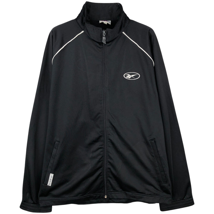 90'S Reebok Back Logo Jersey Track Jacket, Men's Size L, Vintage polyester black type Vintage Second Hand