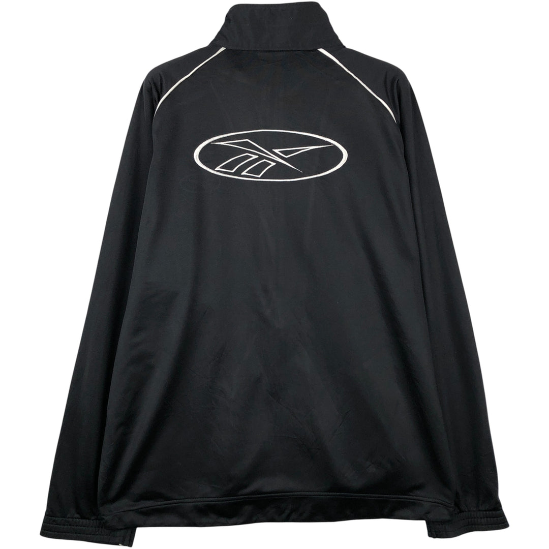 90'S Reebok Back Logo Jersey Track Jacket, Men's Size L, Vintage polyester black type Vintage Second Hand