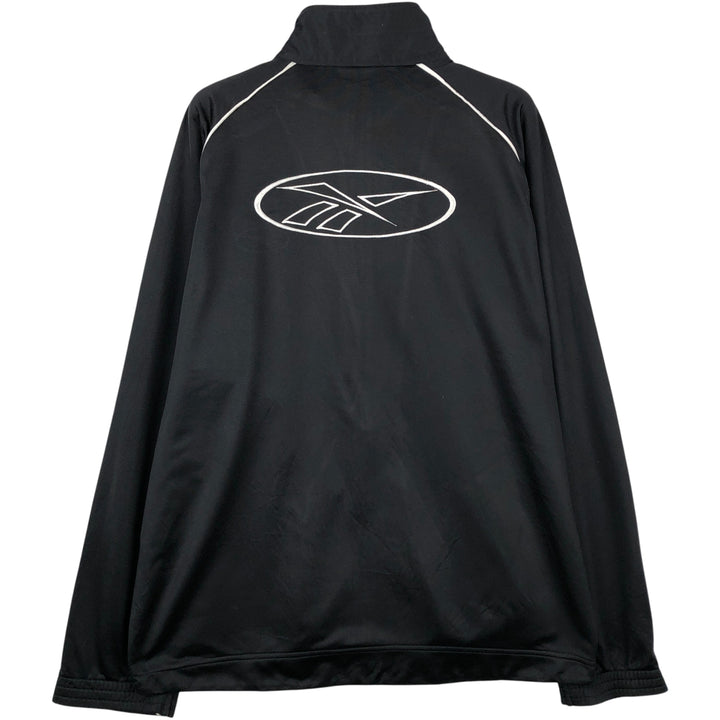 90'S Reebok Back Logo Jersey Track Jacket, Men's Size L, Vintage polyester black type Vintage Second Hand
