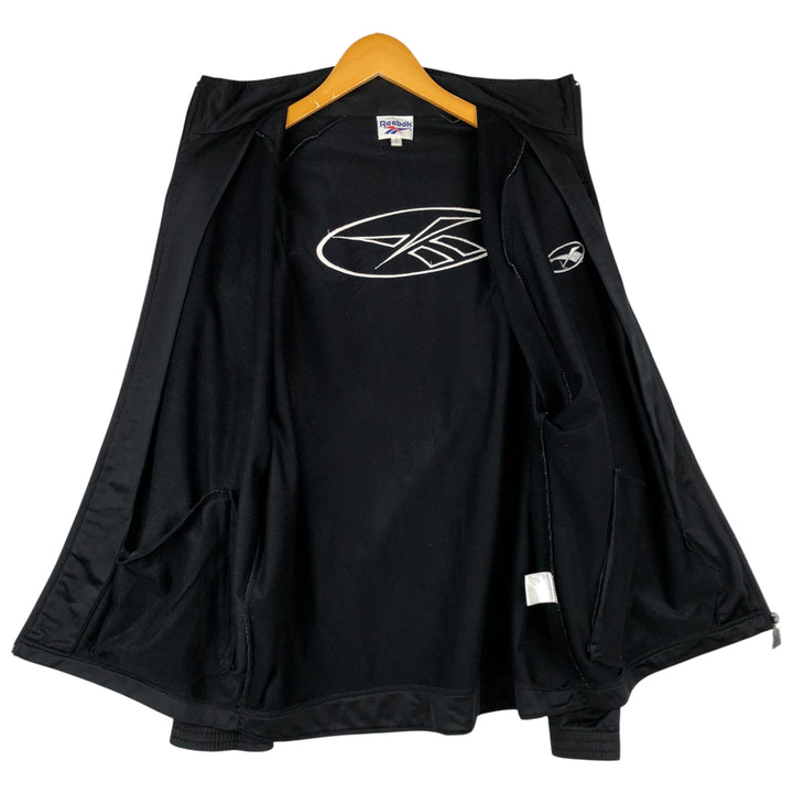 90'S Reebok Back Logo Jersey Track Jacket, Men's Size L, Vintage polyester black type Vintage Second Hand
