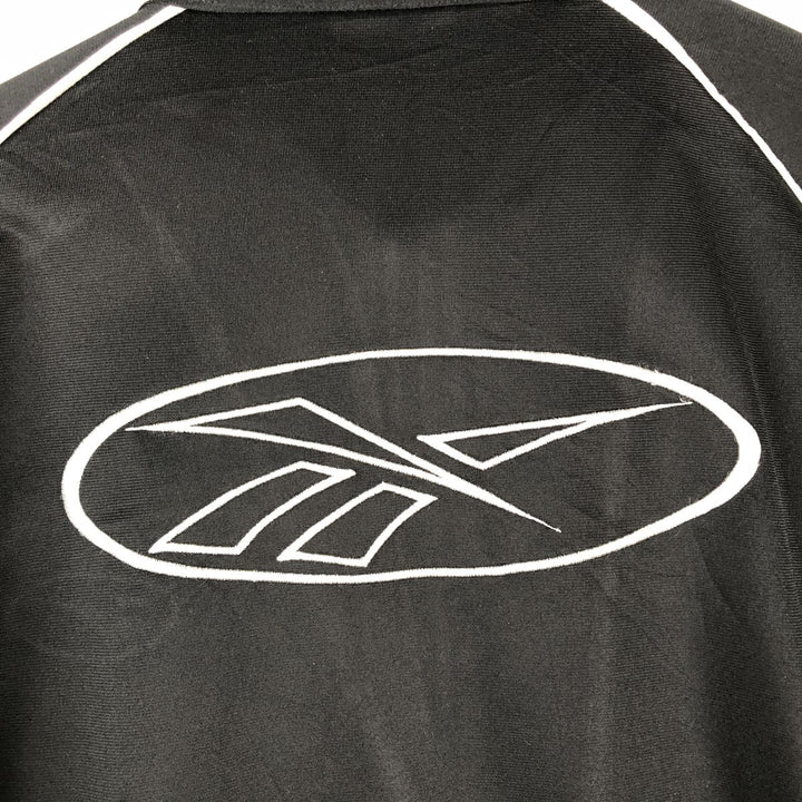 90'S Reebok Back Logo Jersey Track Jacket, Men's Size L, Vintage polyester black type Vintage Second Hand