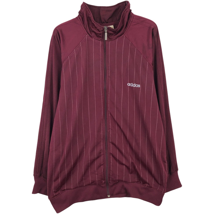 2000'S Adidas Striped Jersey Track Jacket, Men's Size XL polyester wine-red Vintage Second Hand