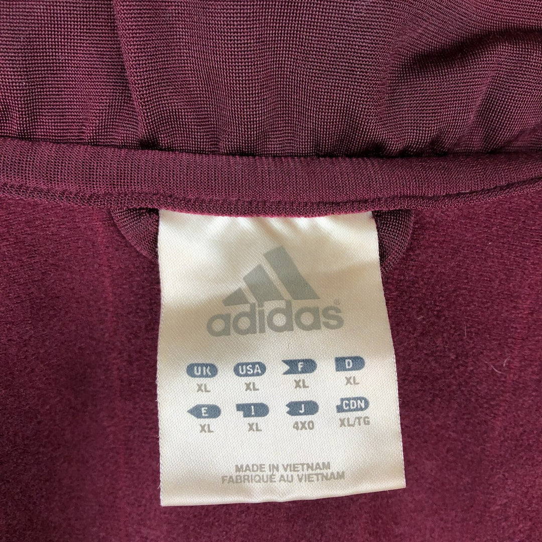 2000'S Adidas Striped Jersey Track Jacket, Men's Size XL polyester wine-red Vintage Second Hand