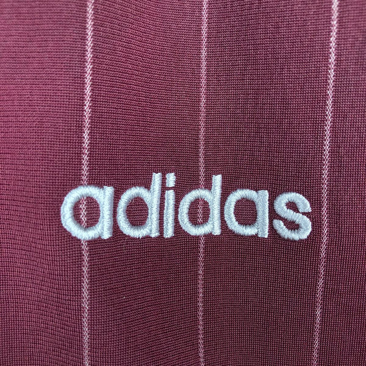 2000'S Adidas Striped Jersey Track Jacket, Men's Size XL polyester wine-red Vintage Second Hand