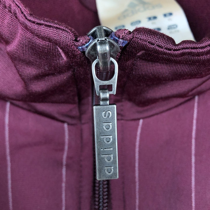 2000'S Adidas Striped Jersey Track Jacket, Men's Size XL polyester wine-red Vintage Second Hand