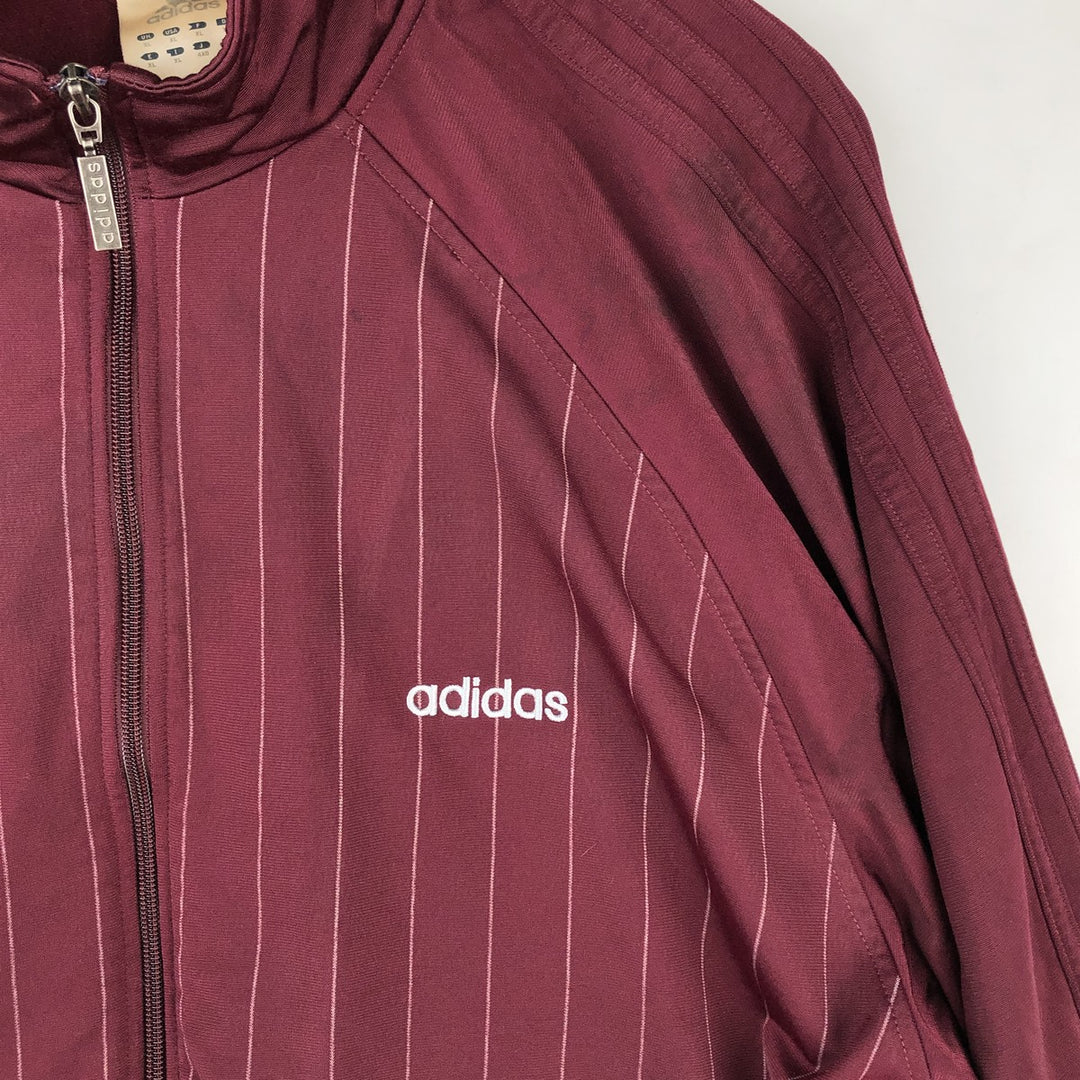 2000'S Adidas Striped Jersey Track Jacket, Men's Size XL polyester wine-red Vintage Second Hand