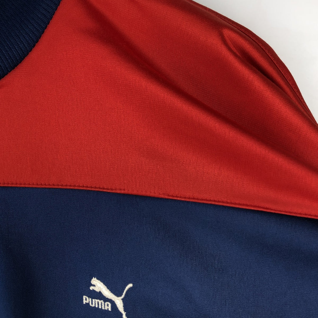 Vintage 80'S Puma Track Jacket, Men's Size L polyester Navy blue Vintage Second Hand