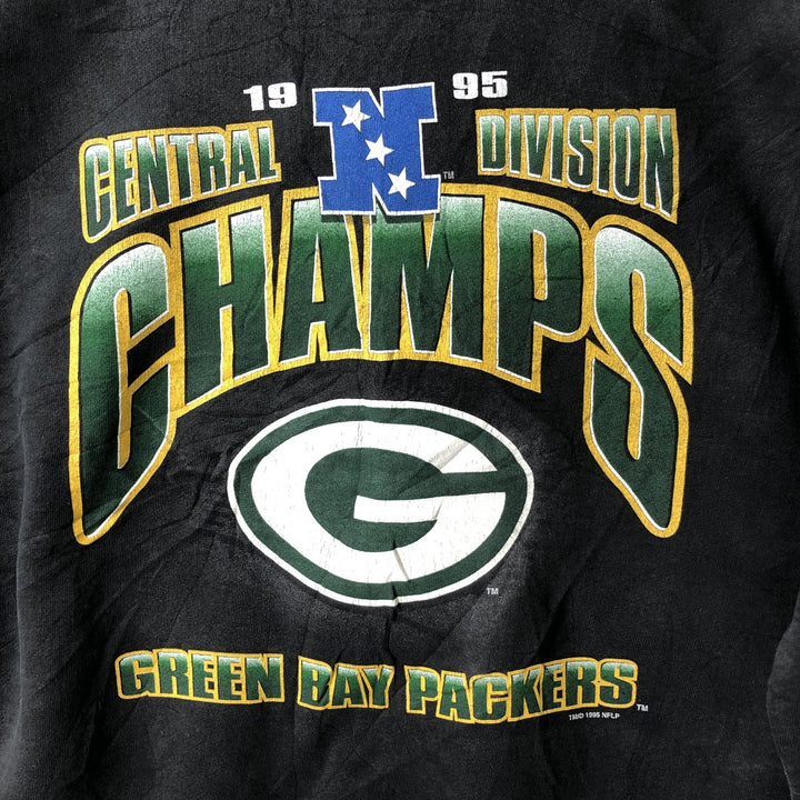 Vintage 90'S SALEM NFL Green Bay Packers Print Sweatshirt, Made in USA, Men's Size L cotton black type Vintage Second Hand