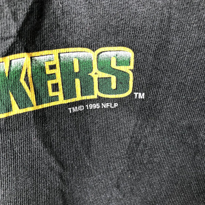 Vintage 90'S SALEM NFL Green Bay Packers Print Sweatshirt, Made in USA, Men's Size L cotton black type Vintage Second Hand