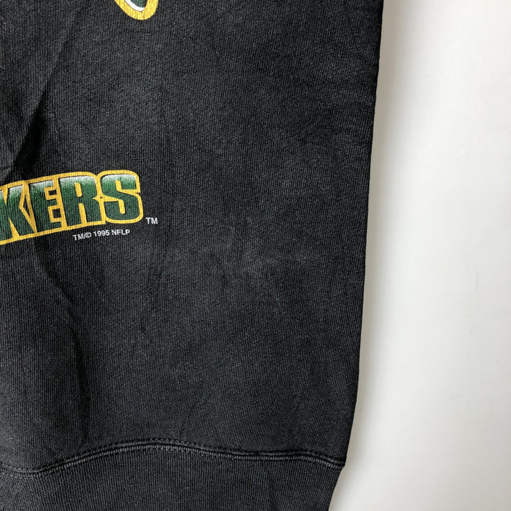 Vintage 90'S SALEM NFL Green Bay Packers Print Sweatshirt, Made in USA, Men's Size L cotton black type Vintage Second Hand