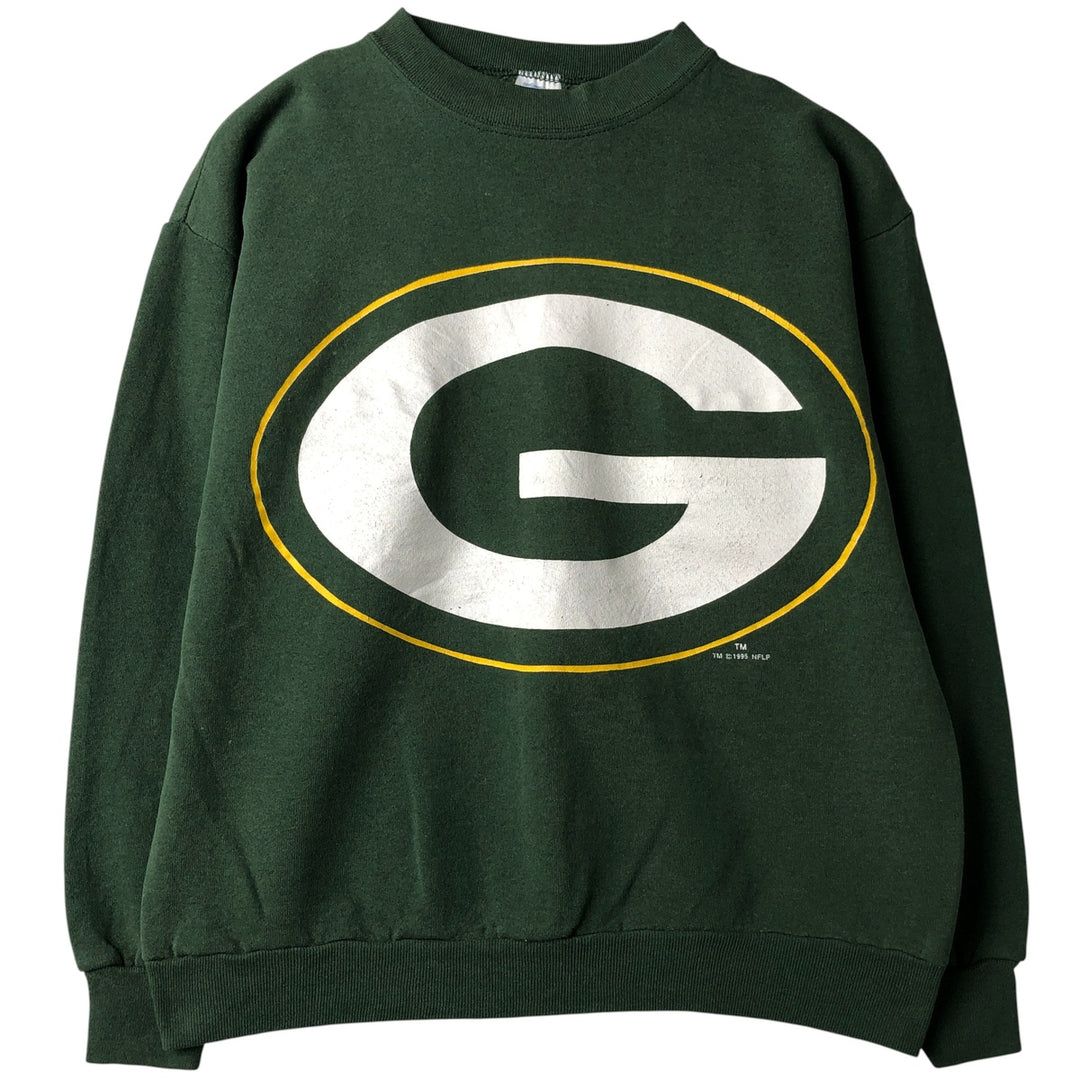 Vintage '90'S Logo Seven NFL Green Bay Packers logo sweatshirt, Made in USA, Men's Size Medium cotton dark green Vintage Second Hand