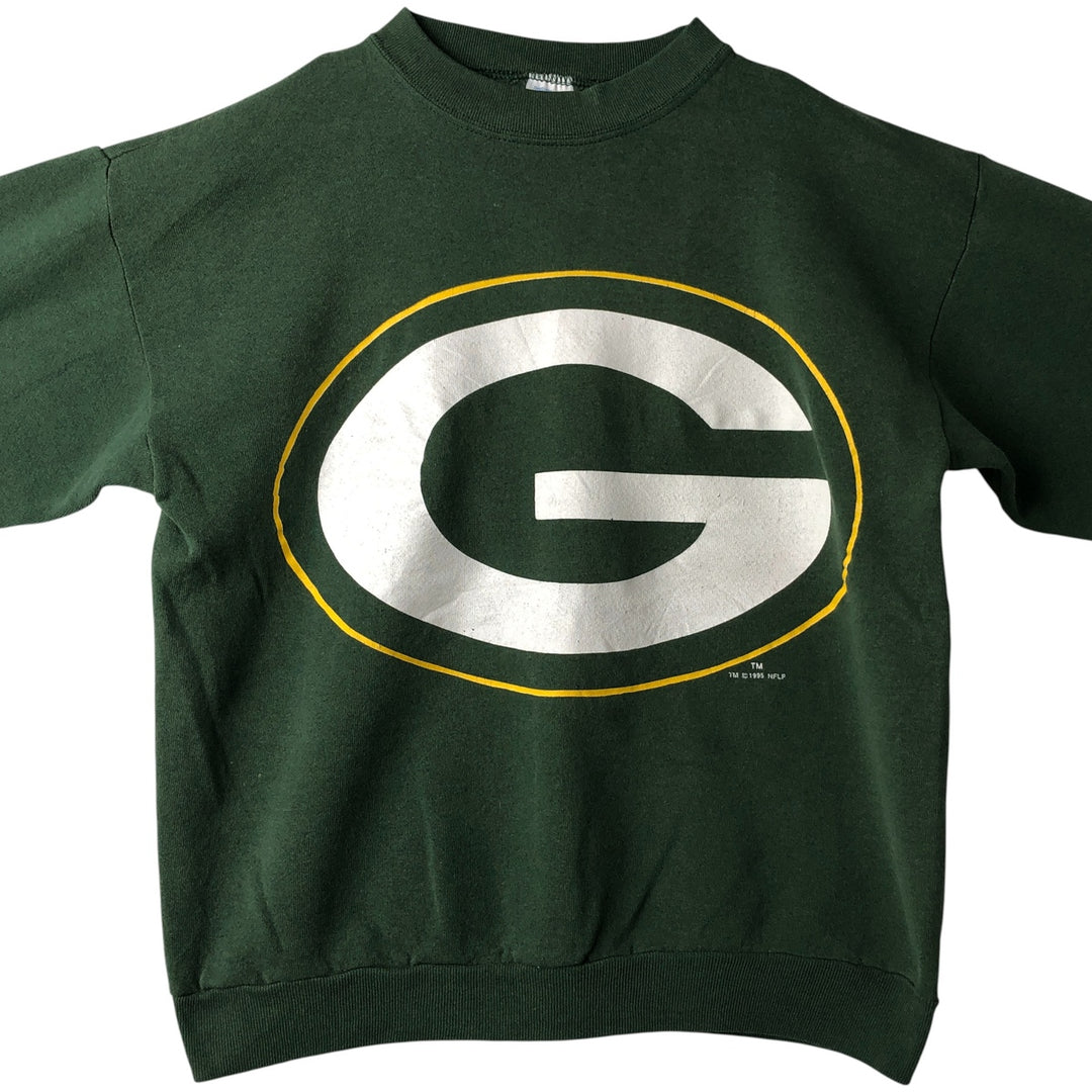 Vintage '90'S Logo Seven NFL Green Bay Packers logo sweatshirt, Made in USA, Men's Size Medium cotton dark green Vintage Second Hand
