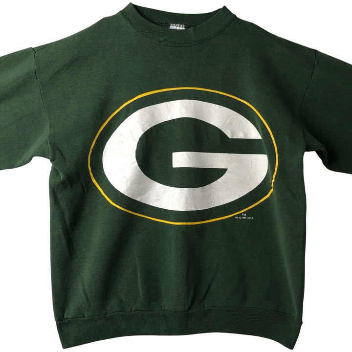 Vintage '90'S Logo Seven NFL Green Bay Packers logo sweatshirt, Made in USA, Men's Size Medium cotton dark green Vintage Second Hand