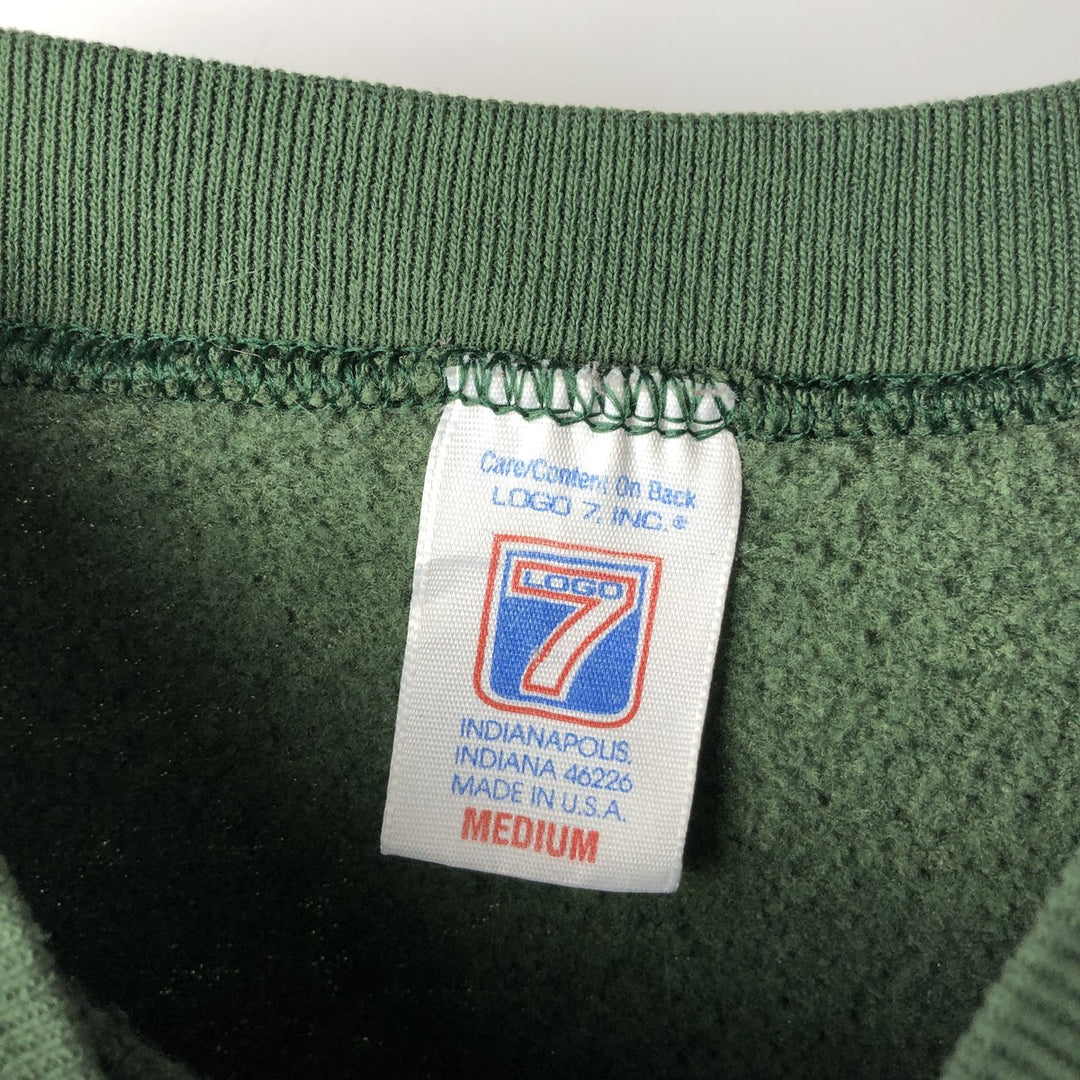 Vintage '90'S Logo Seven NFL Green Bay Packers logo sweatshirt, Made in USA, Men's Size Medium cotton dark green Vintage Second Hand