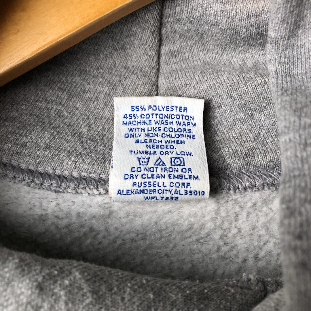 Russell College Sweatshirt Pullover Hoodie, Men's Size L polyester gray type Vintage Second Hand