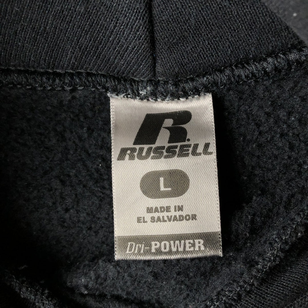 Russell College Sweatshirt Pullover Hoodie, Men's Size L cotton black type Vintage Second Hand