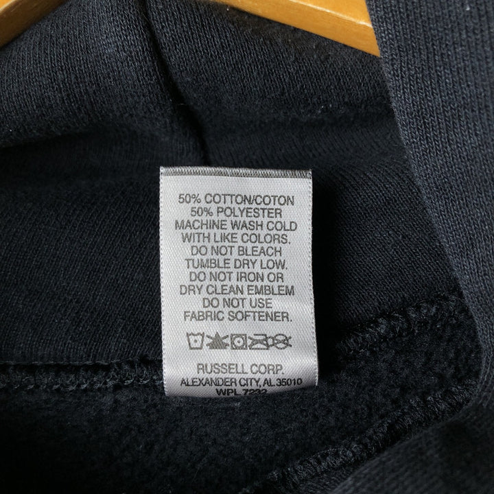 Russell College Sweatshirt Pullover Hoodie, Men's Size L cotton black type Vintage Second Hand
