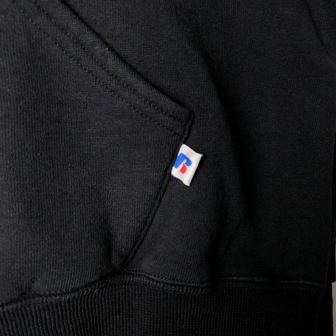 Russell College Sweatshirt Pullover Hoodie, Men's Size L cotton black type Vintage Second Hand