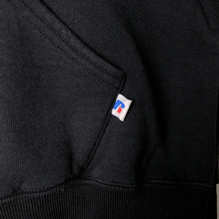 Russell College Sweatshirt Pullover Hoodie, Men's Size L cotton black type Vintage Second Hand