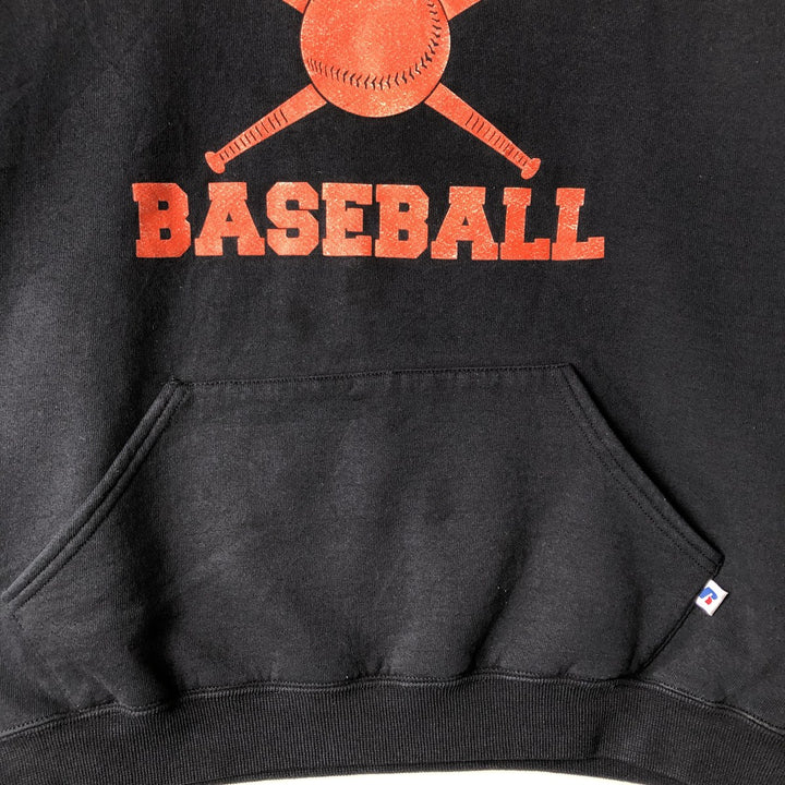 Russell College Sweatshirt Pullover Hoodie, Men's Size L cotton black type Vintage Second Hand