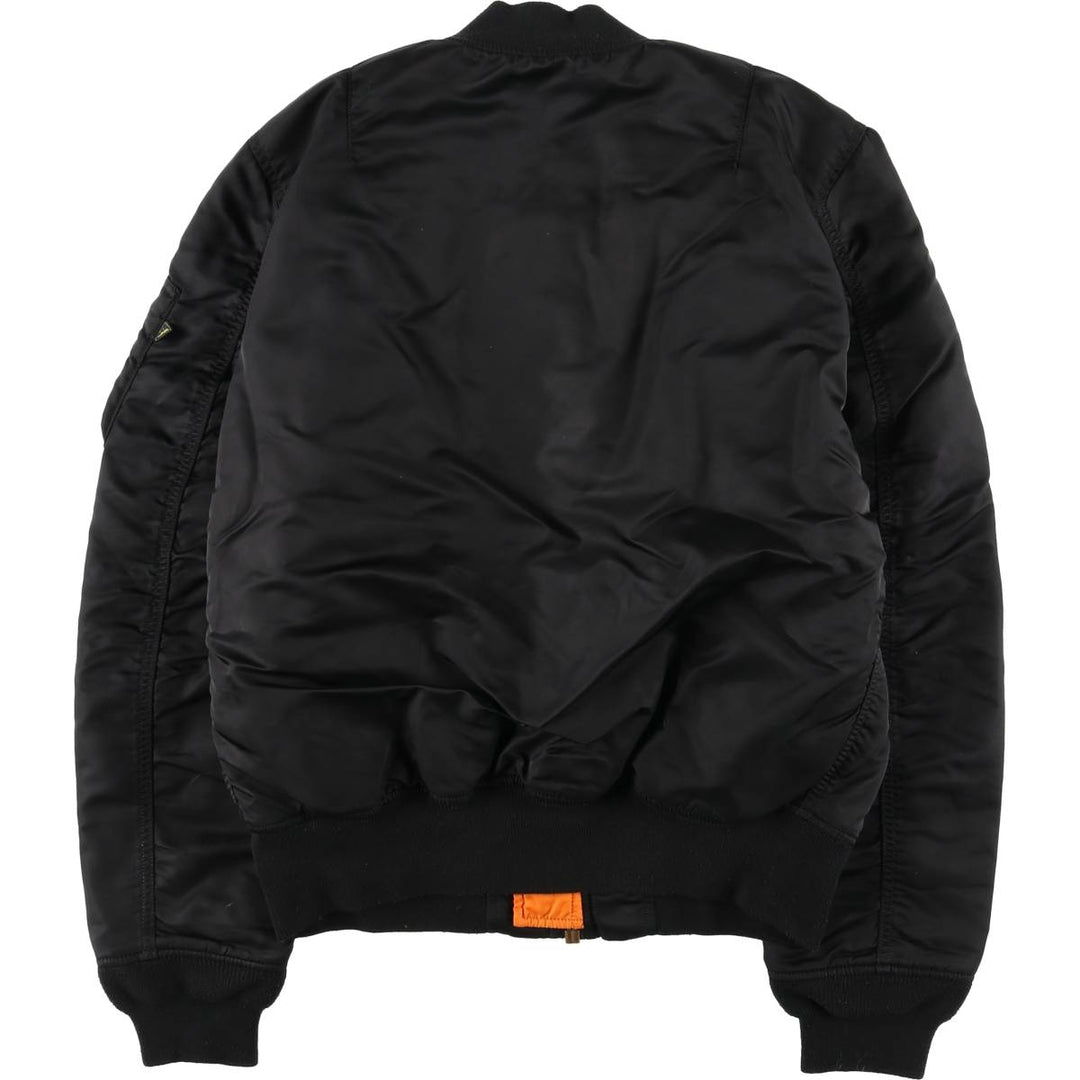 Civilian Alpha MA-1 style padded military flight jacket, men's size L Nylon black type Vintage Second Hand