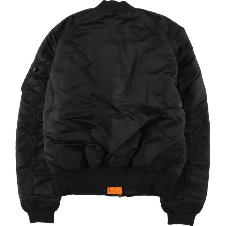 Civilian Alpha MA-1 style padded military flight jacket, men's size L Nylon black type Vintage Second Hand