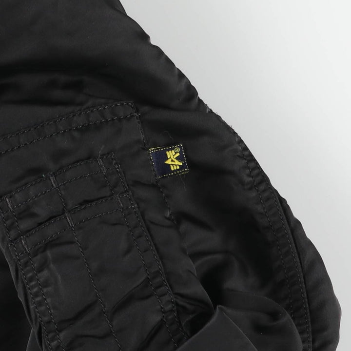 Civilian Alpha MA-1 style padded military flight jacket, men's size L Nylon black type Vintage Second Hand