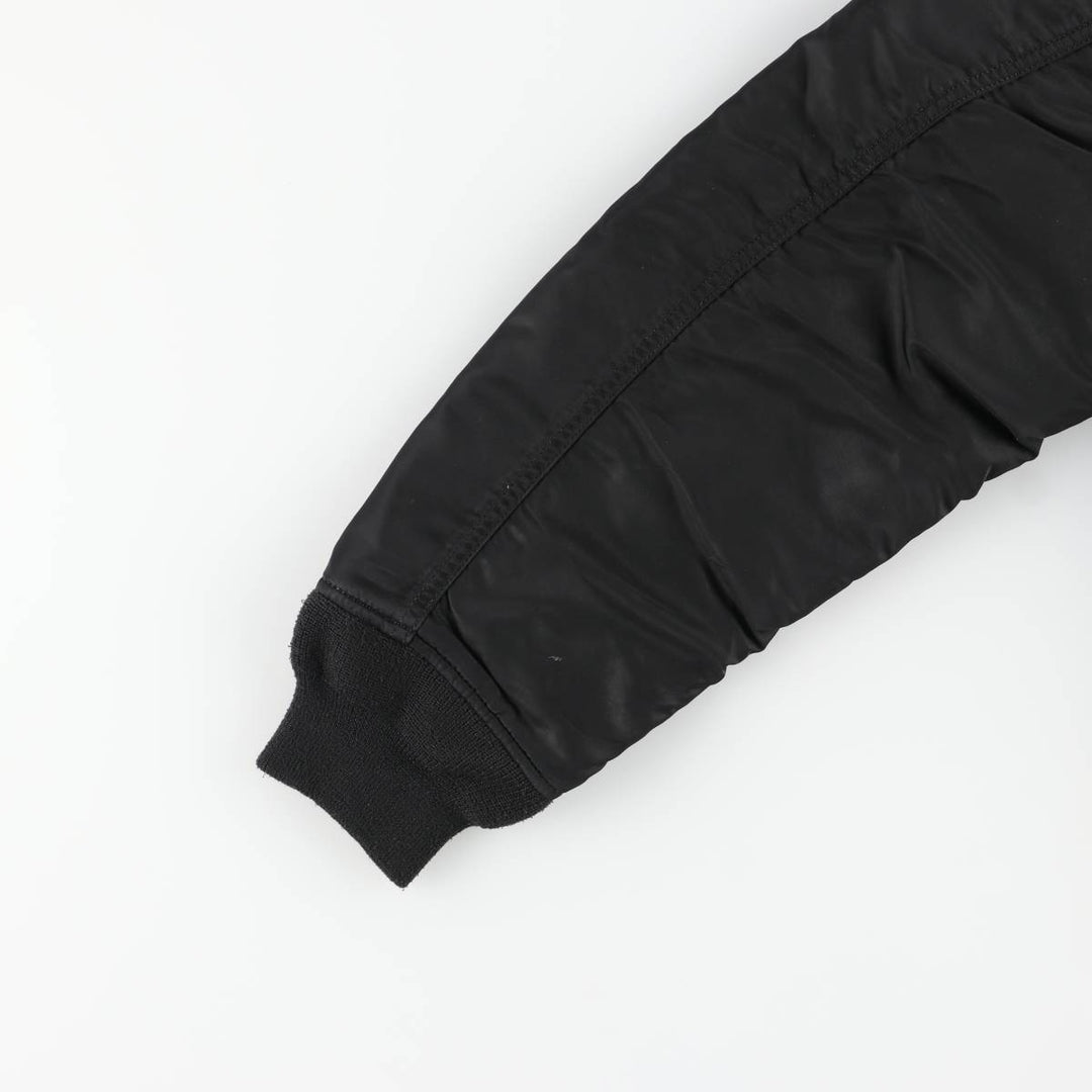 Civilian Alpha MA-1 style padded military flight jacket, men's size L Nylon black type Vintage Second Hand