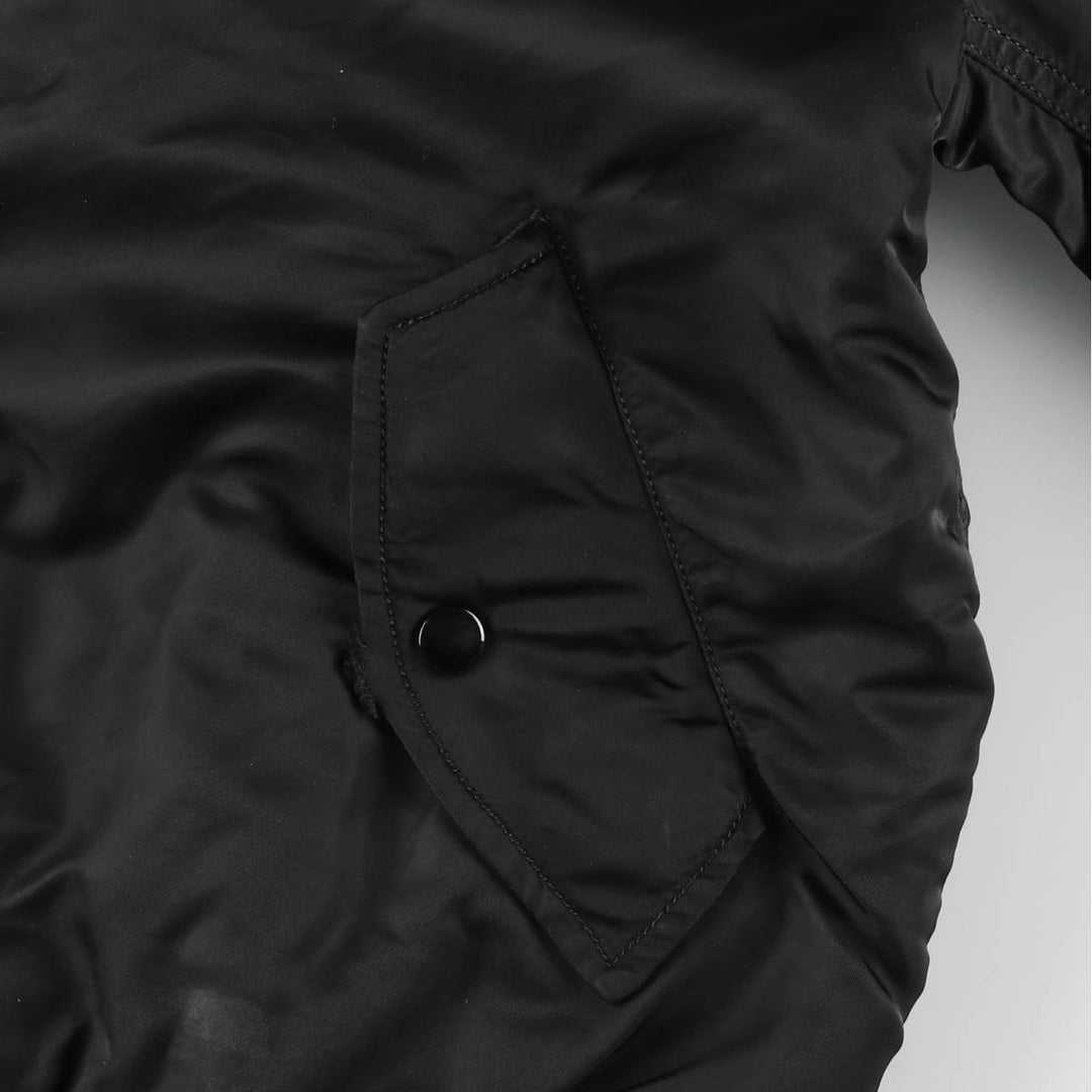 Civilian Alpha MA-1 style padded military flight jacket, men's size L Nylon black type Vintage Second Hand