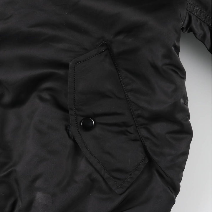 Civilian Alpha MA-1 style padded military flight jacket, men's size L Nylon black type Vintage Second Hand
