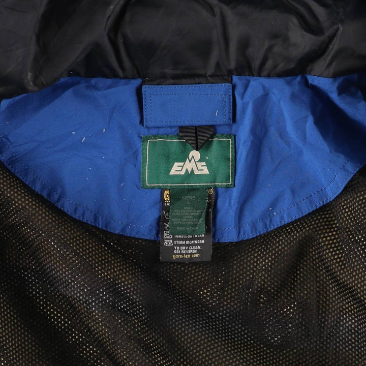 EMS GORE-TEX Mountain Parka Shell Jacket, Men's Size L polyester blue type Vintage Second Hand
