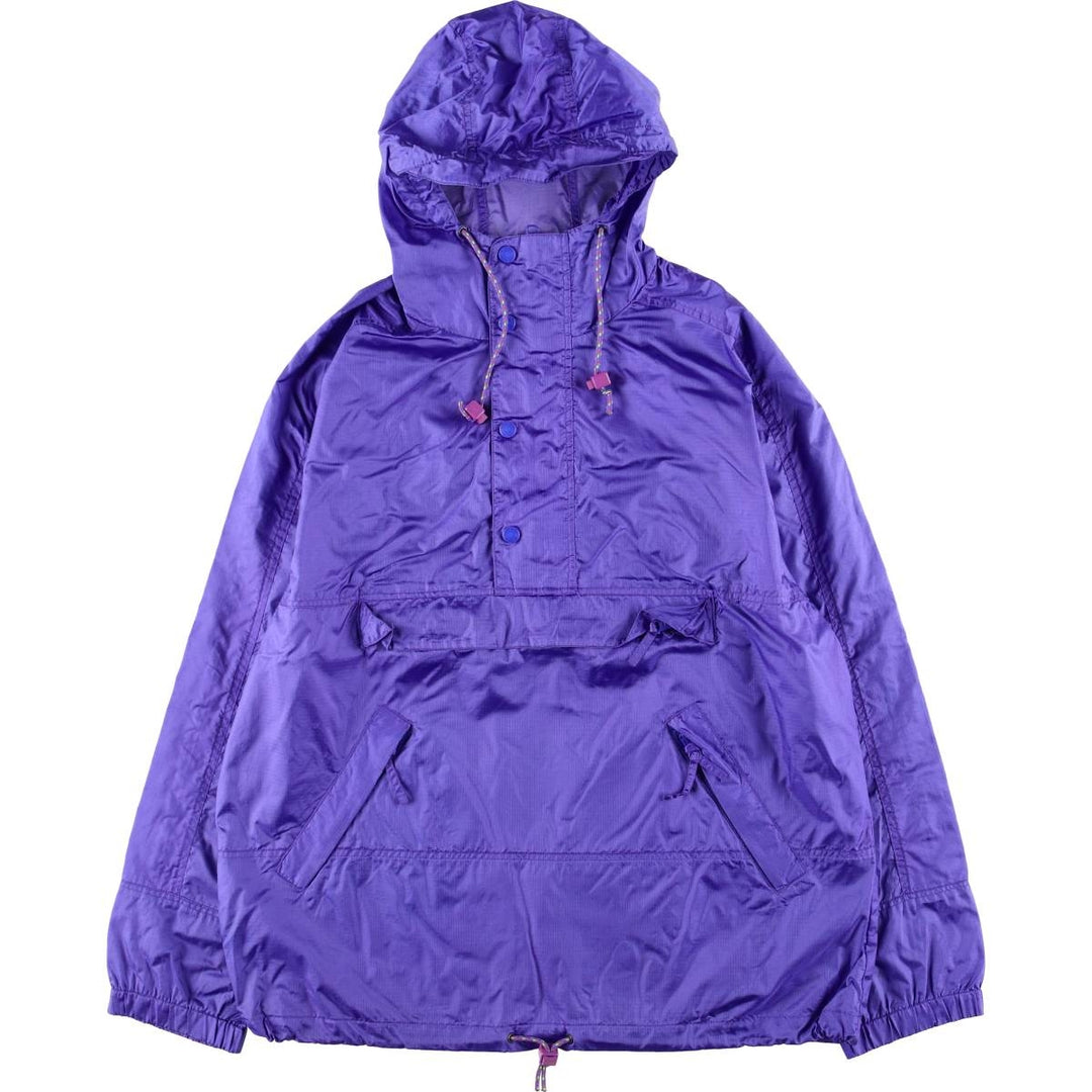 Vintage 80s-90'S Eddie Bauer Ripstop Anorak Parka with Black Tag, Made in USA, Men's Size Medium Nylon Purple type blue-purple Vintage Second Hand