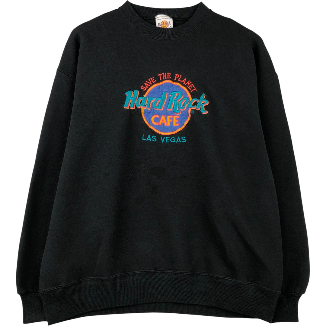 80s-90'S Jerseys Hard Rock Cafe Advertising Sweatshirt, Made in USA, Men's Size XL cotton black type Vintage Second Hand