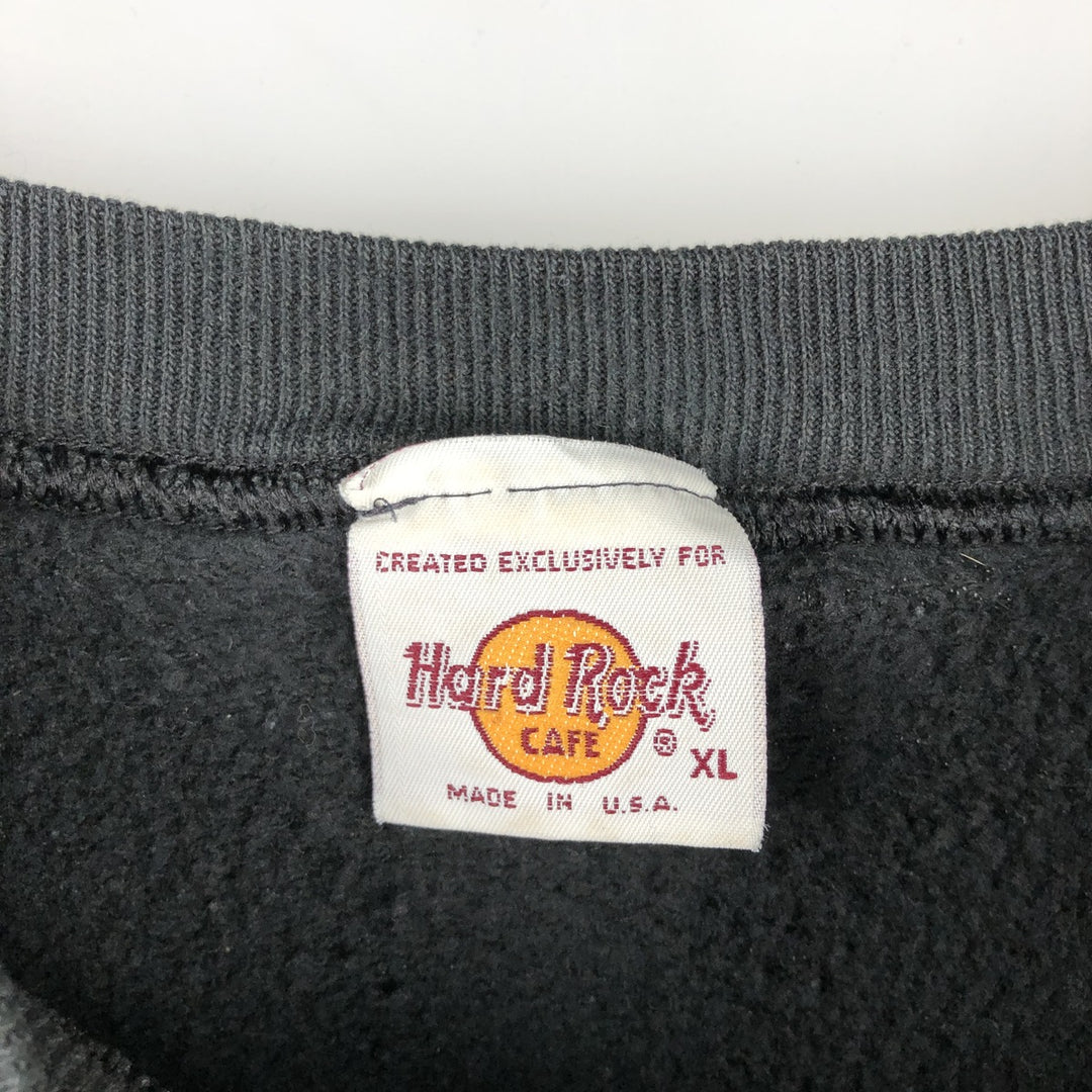 80s-90'S Jerseys Hard Rock Cafe Advertising Sweatshirt, Made in USA, Men's Size XL cotton black type Vintage Second Hand