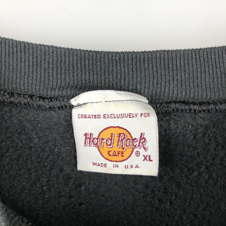80s-90'S Jerseys Hard Rock Cafe Advertising Sweatshirt, Made in USA, Men's Size XL cotton black type Vintage Second Hand