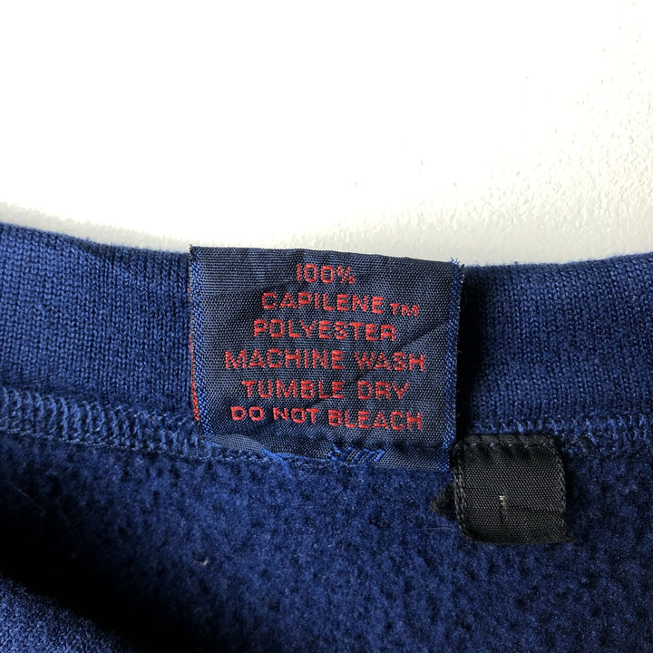 80s-90'S Patagonia Capilene Henley Fleece Top, Made in USA, Men's Size M polyester navy blue type Vintage Second Hand