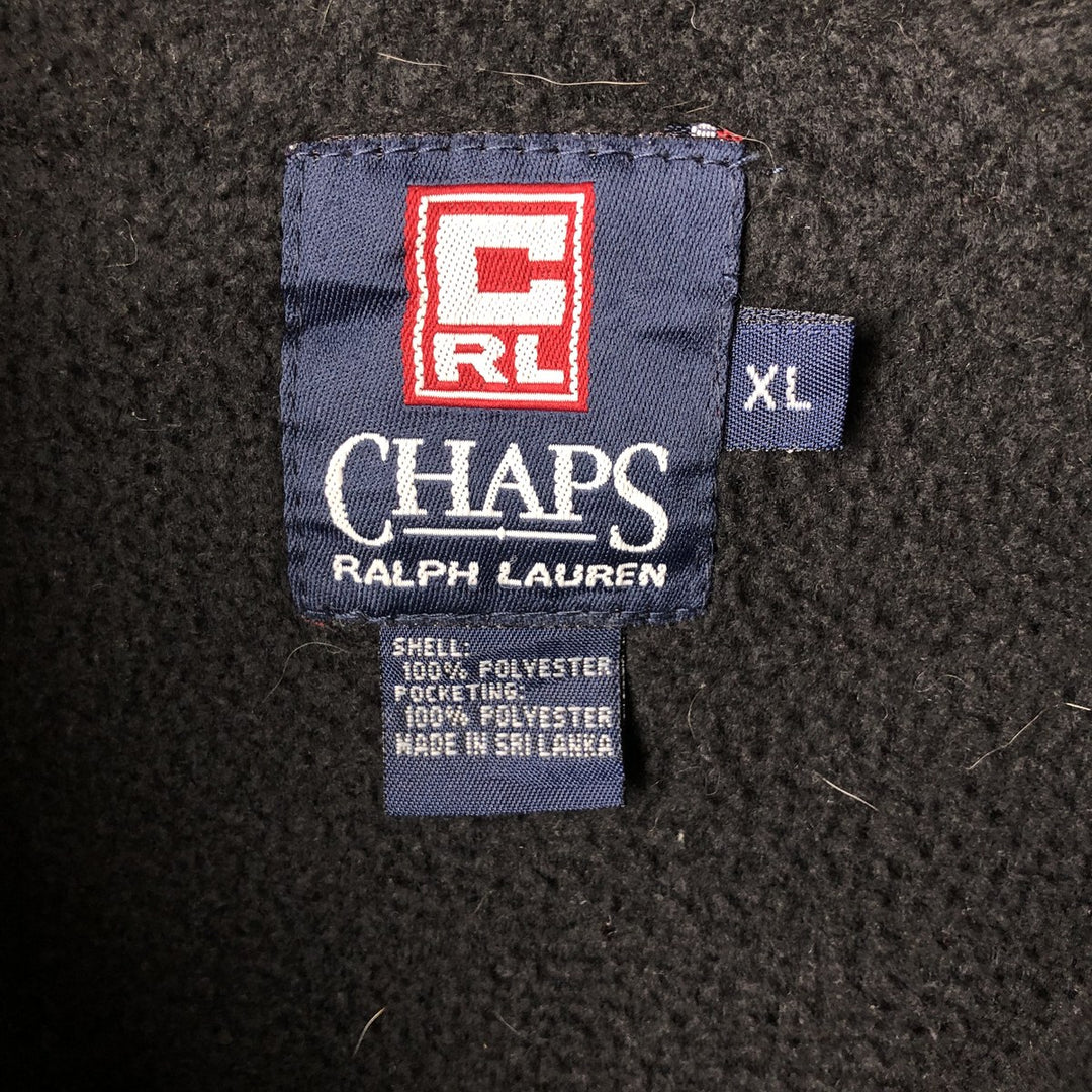 Ralph Lauren Chaps Half-Zip Fleece Pullover, Men's XL polyester black type Vintage Second Hand