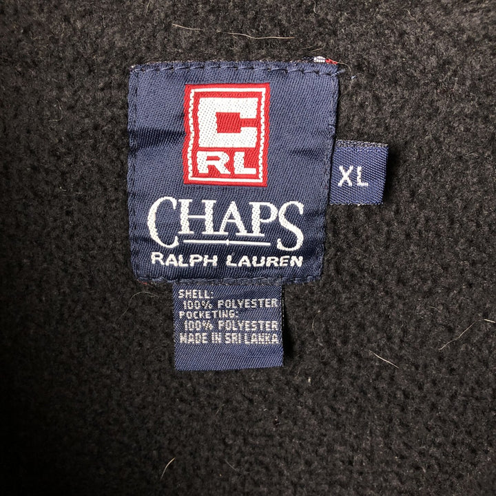 Ralph Lauren Chaps Half-Zip Fleece Pullover, Men's XL polyester black type Vintage Second Hand